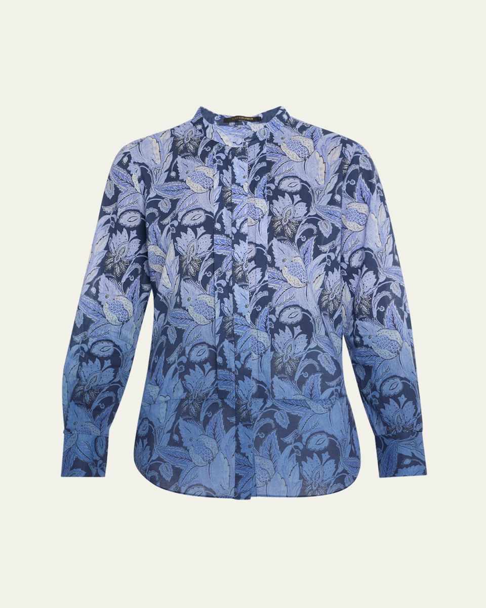 Napa Ombre Floral-Print Blouse
